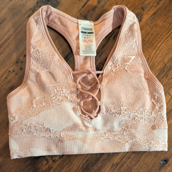Gymshark Other - Gymshark Pink Camo Lace-Up Racerback Sports Bra Size S